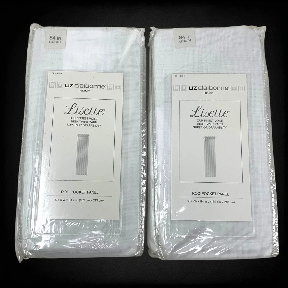 NEW Lot 2 x Liz Claiborne Lisette Rod Pocket Panel 60